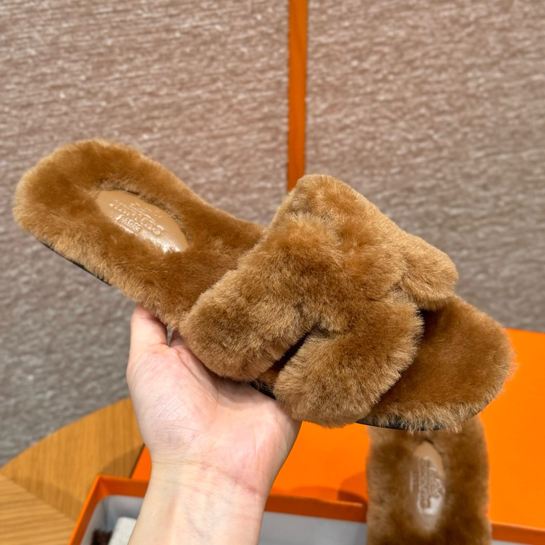 에르메스 Oran 오란 슬리퍼  시어링