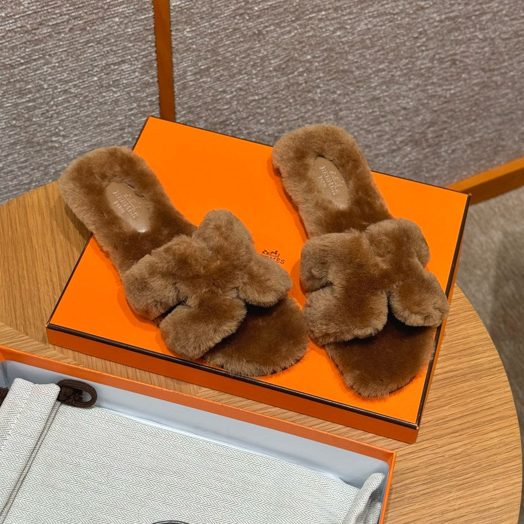 에르메스 Oran 오란 슬리퍼  시어링