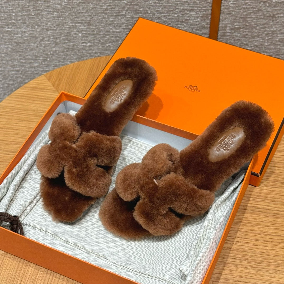 에르메스 Oran 오란 슬리퍼  시어링