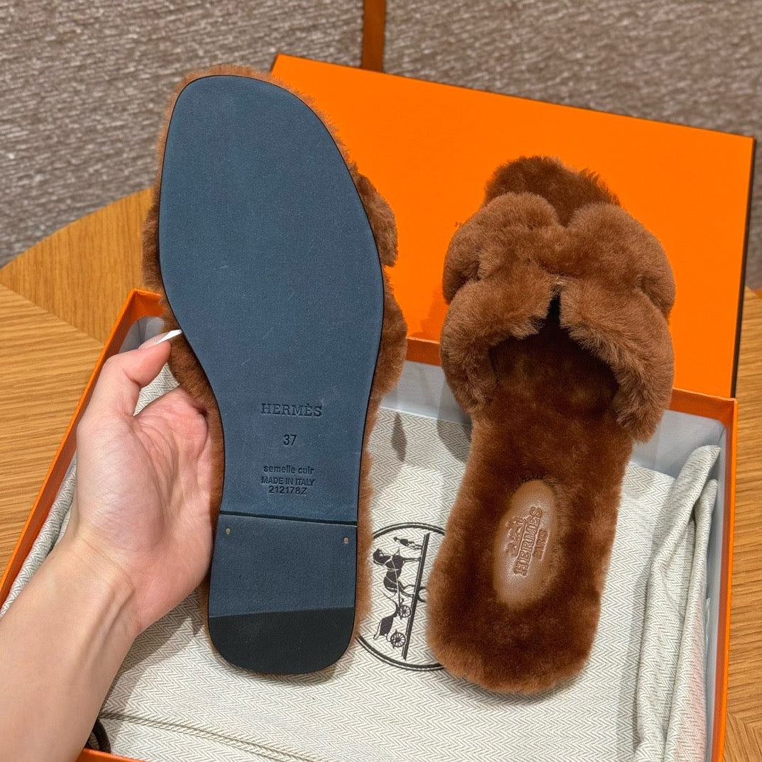 에르메스 Oran 오란 슬리퍼  시어링
