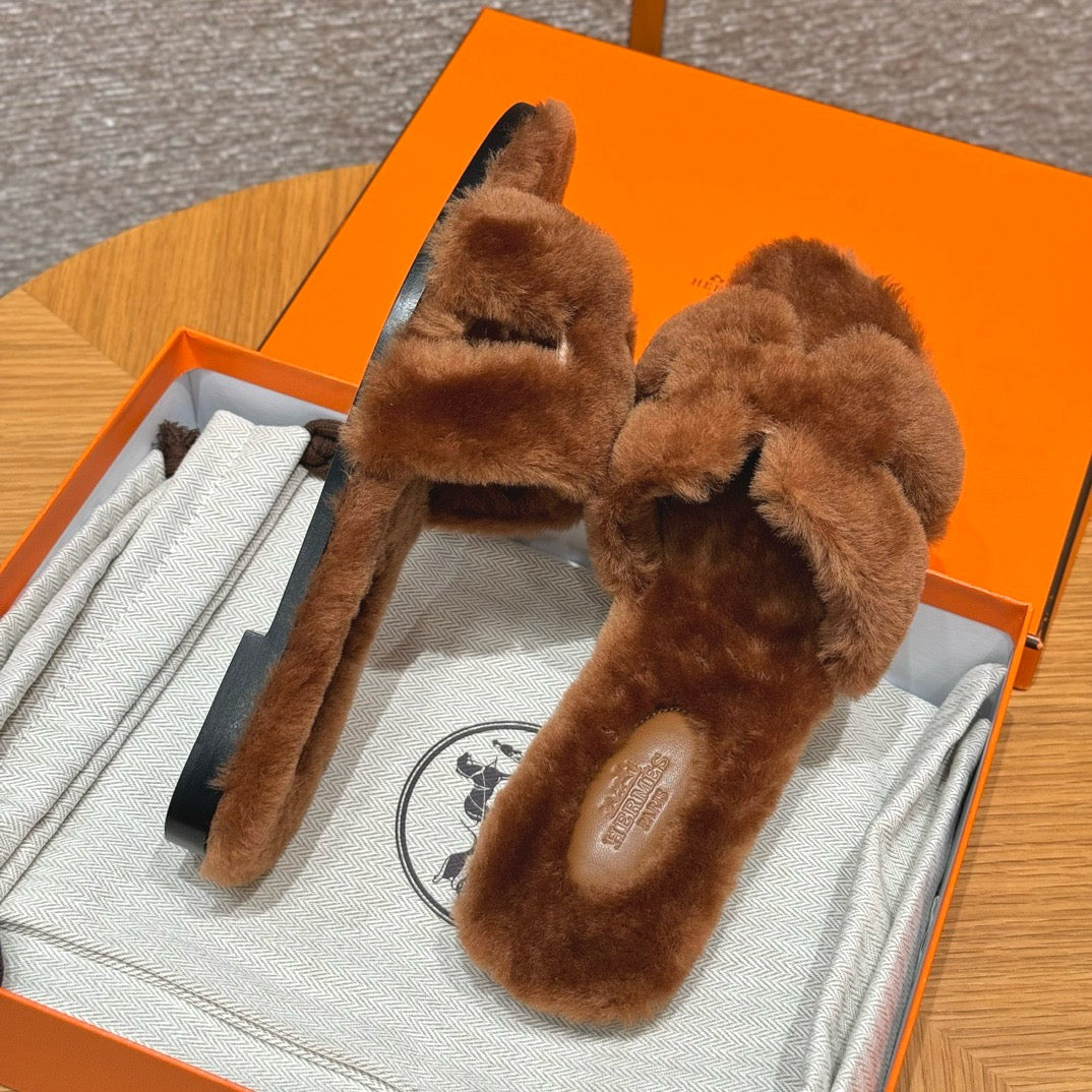 에르메스 Oran 오란 슬리퍼  시어링