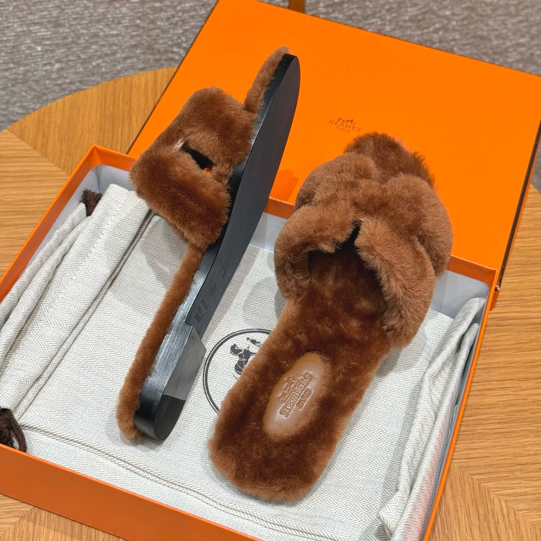 에르메스 Oran 오란 슬리퍼  시어링