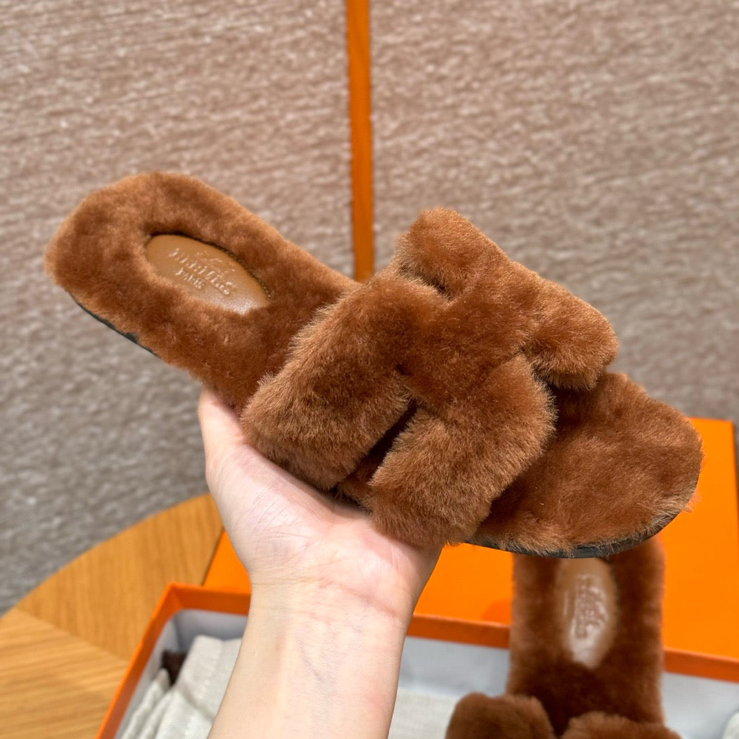 에르메스 Oran 오란 슬리퍼  시어링