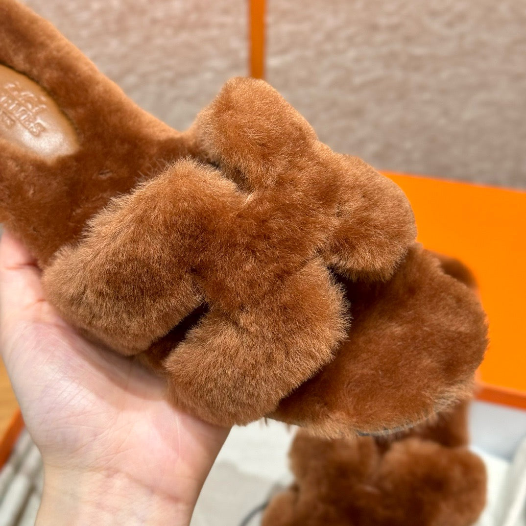 에르메스 Oran 오란 슬리퍼  시어링