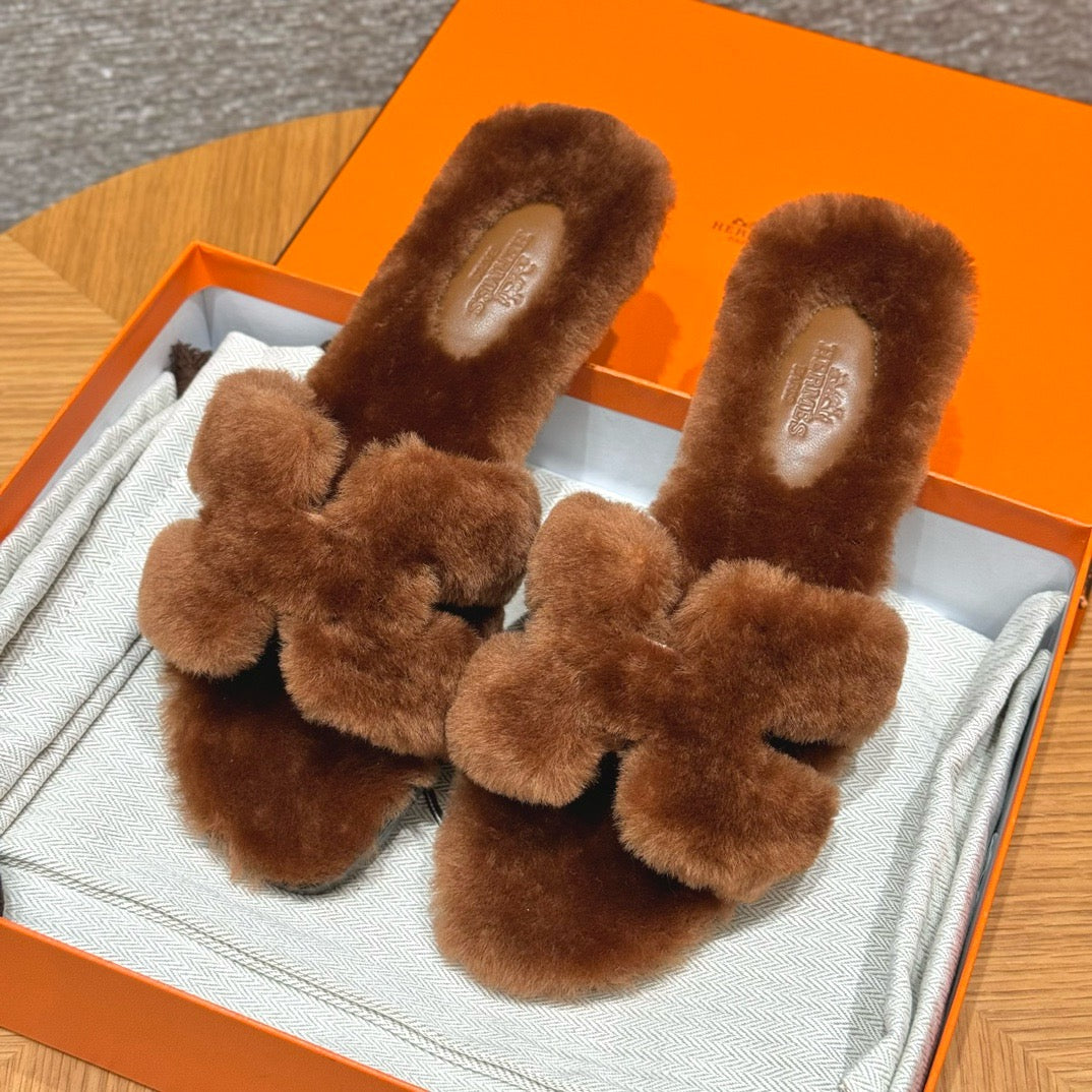 에르메스 Oran 오란 슬리퍼  시어링