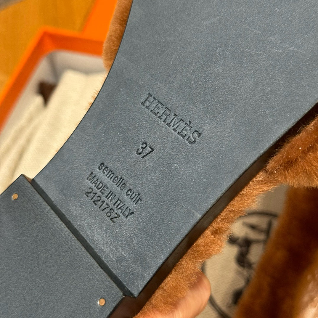 에르메스 Oran 오란 슬리퍼  시어링