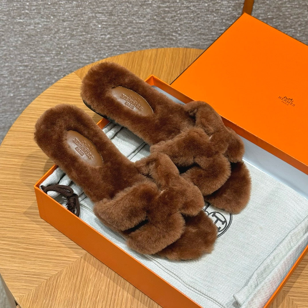 에르메스 Oran 오란 슬리퍼  시어링