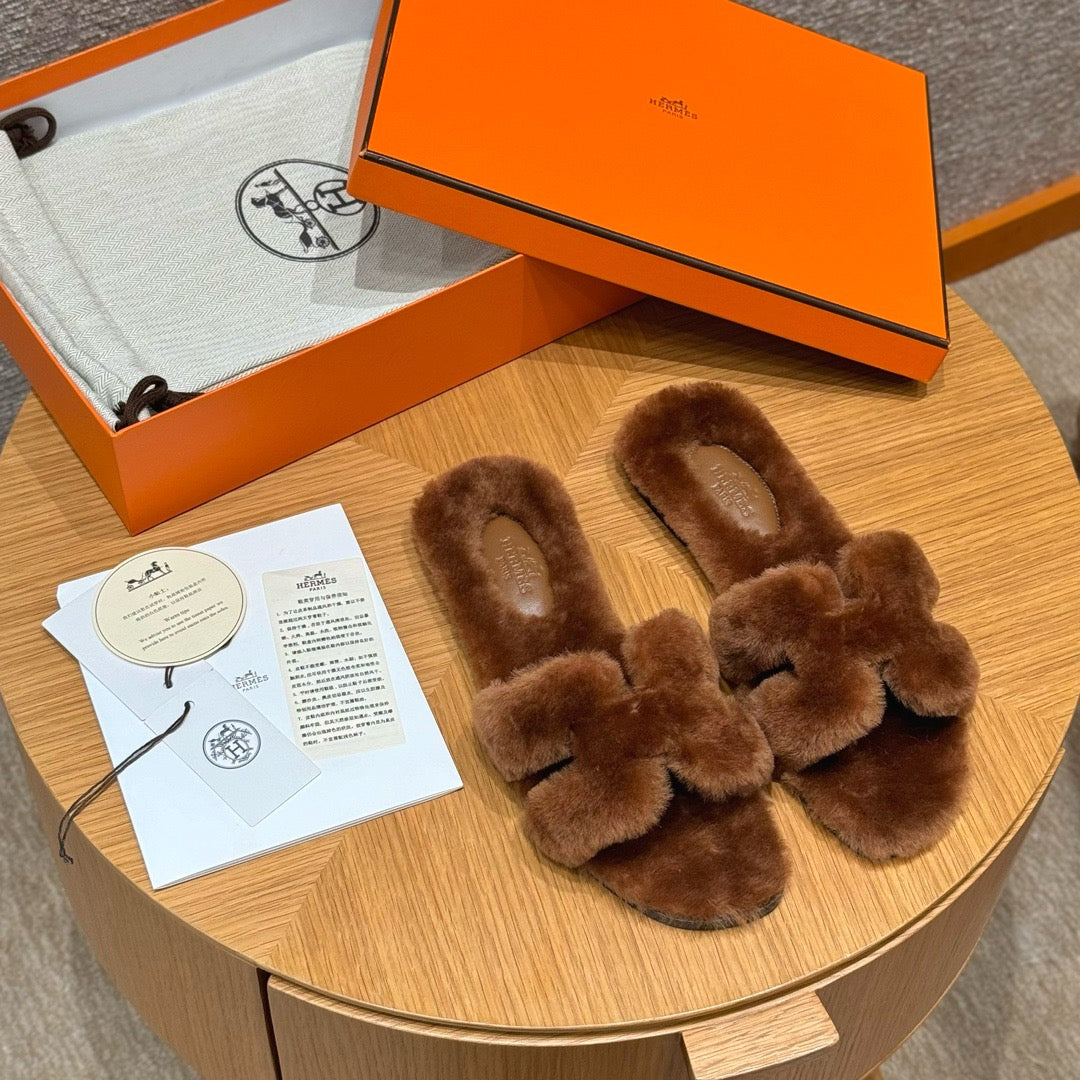에르메스 Oran 오란 슬리퍼  시어링