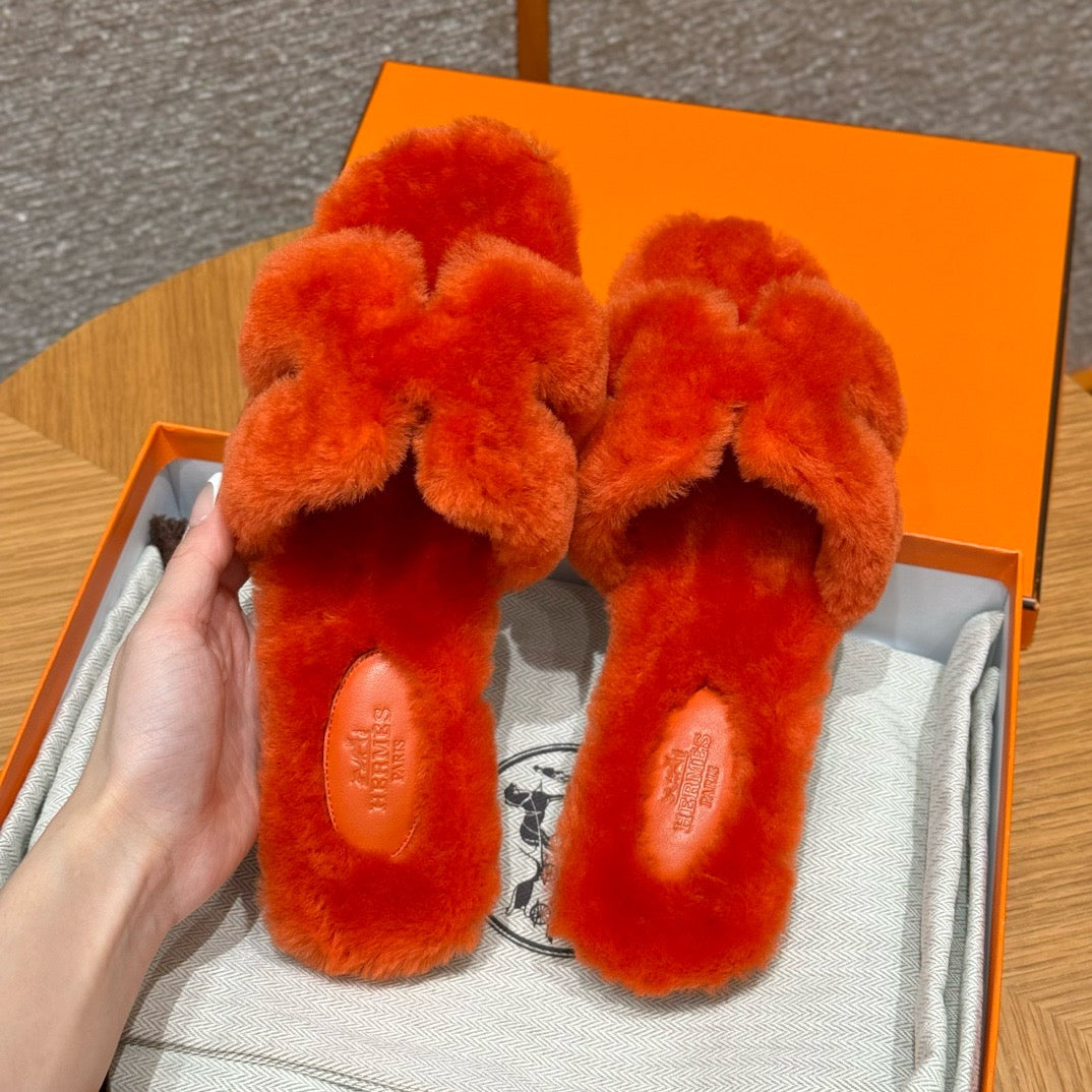 에르메스 Oran 오란 슬리퍼  시어링