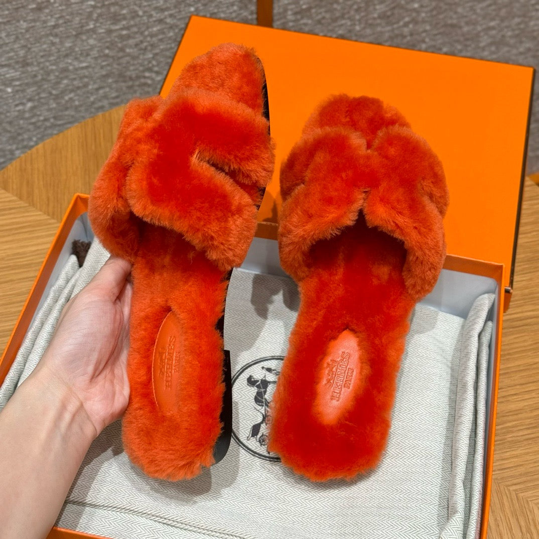 에르메스 Oran 오란 슬리퍼  시어링