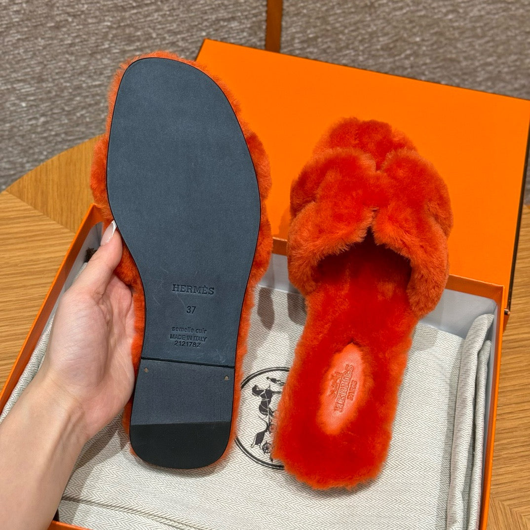 에르메스 Oran 오란 슬리퍼  시어링