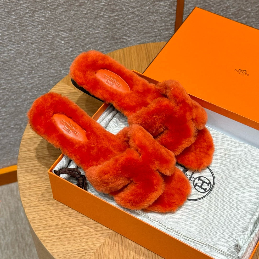 에르메스 Oran 오란 슬리퍼  시어링