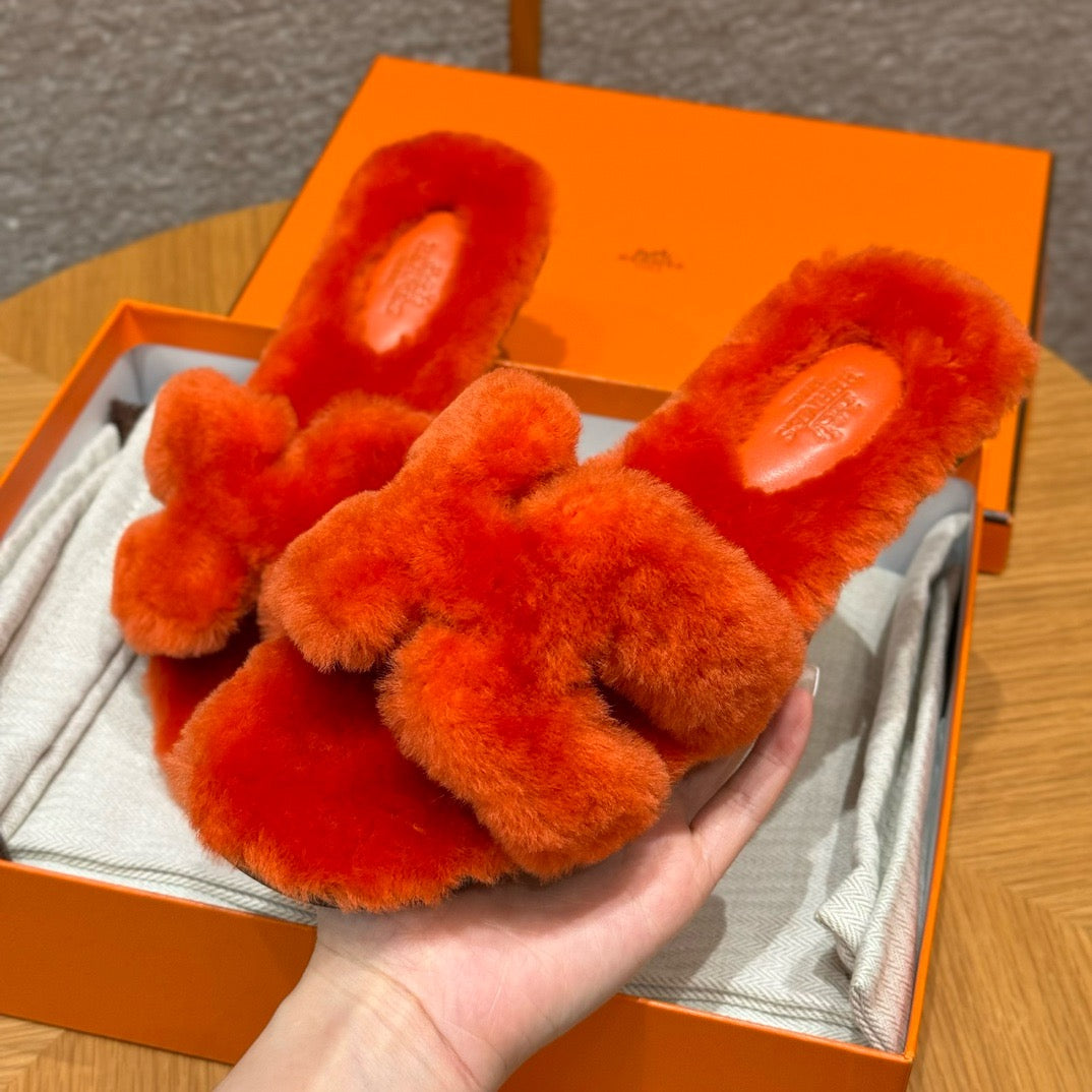 에르메스 Oran 오란 슬리퍼  시어링