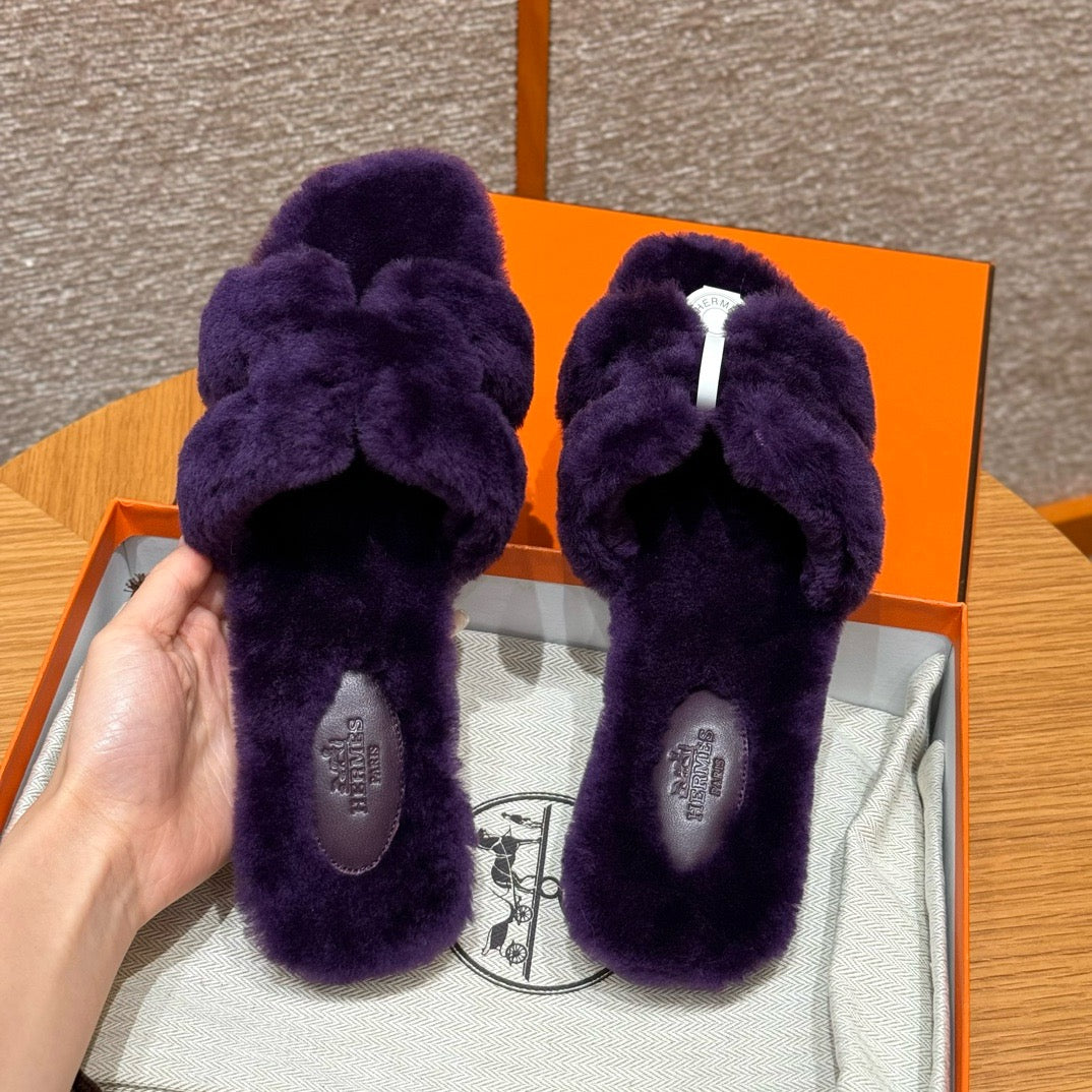에르메스 Oran 오란 슬리퍼  시어링