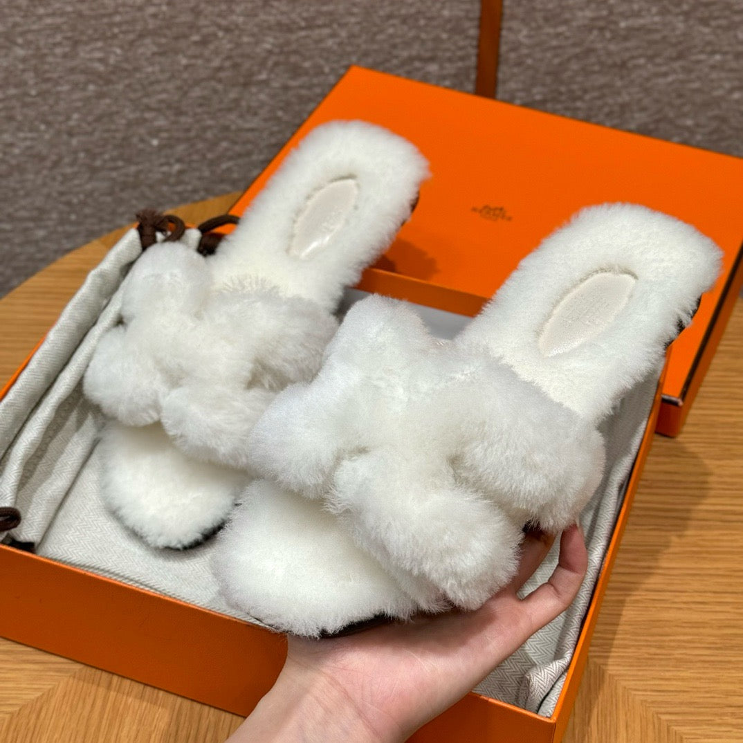 에르메스 Oran 오란 슬리퍼  시어링