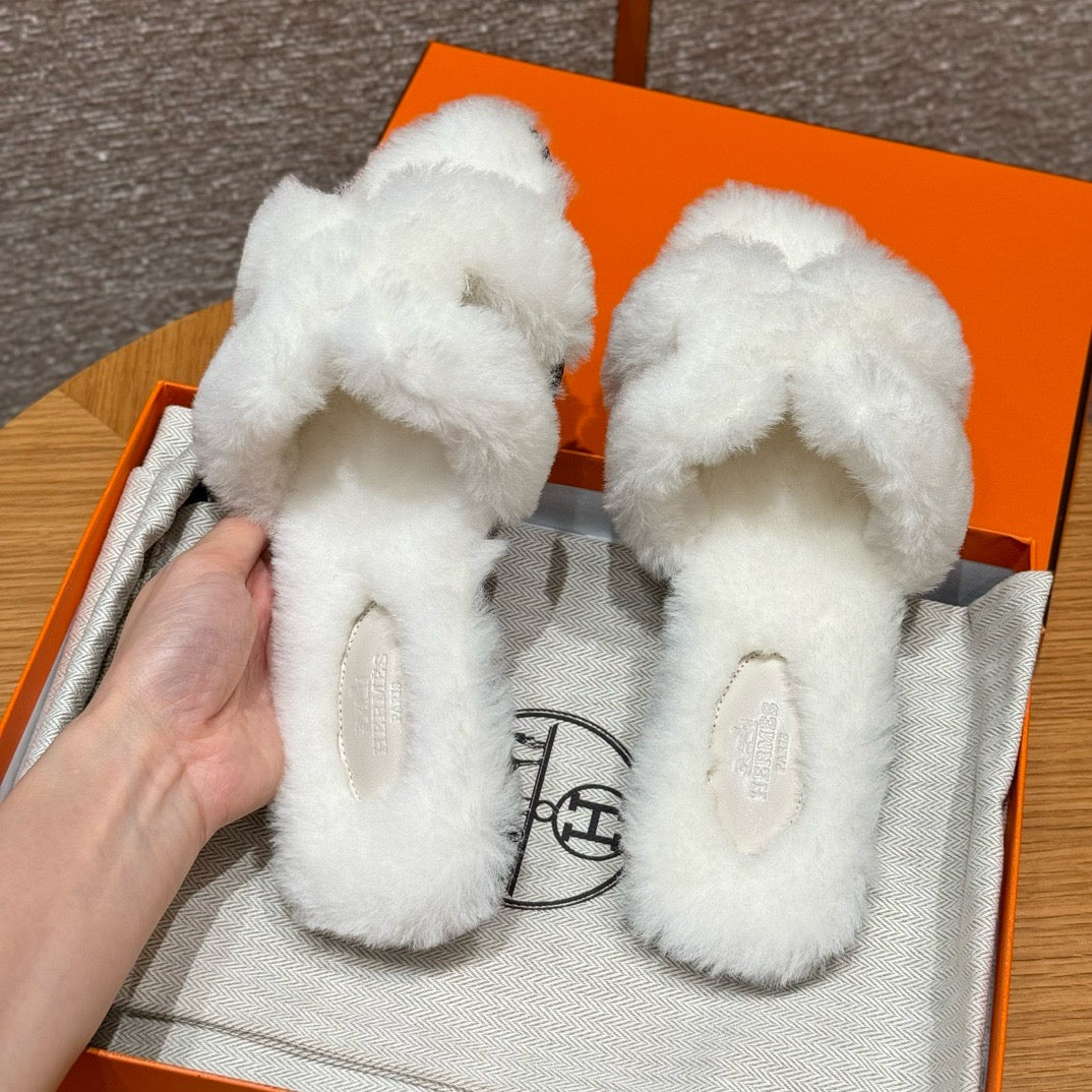 에르메스 Oran 오란 슬리퍼  시어링