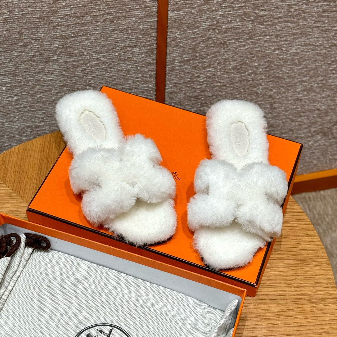 에르메스 Oran 오란 슬리퍼  시어링