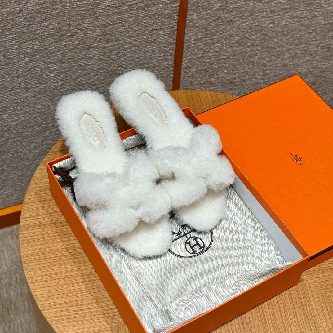 에르메스 Oran 오란 슬리퍼  시어링