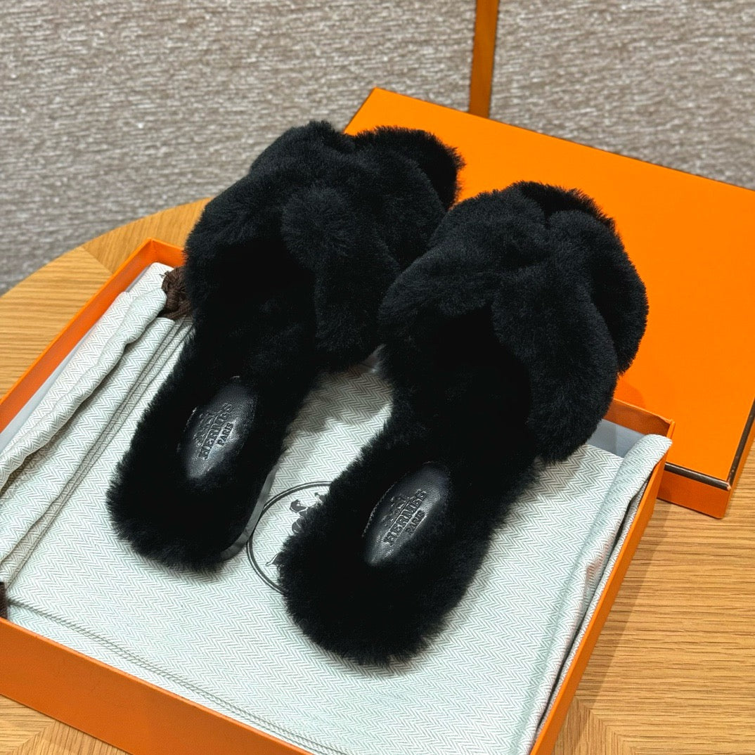 에르메스 Oran 오란 슬리퍼  시어링