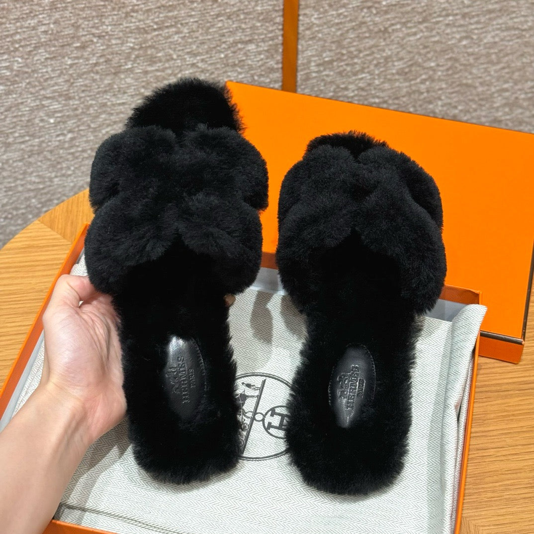 에르메스 Oran 오란 슬리퍼  시어링