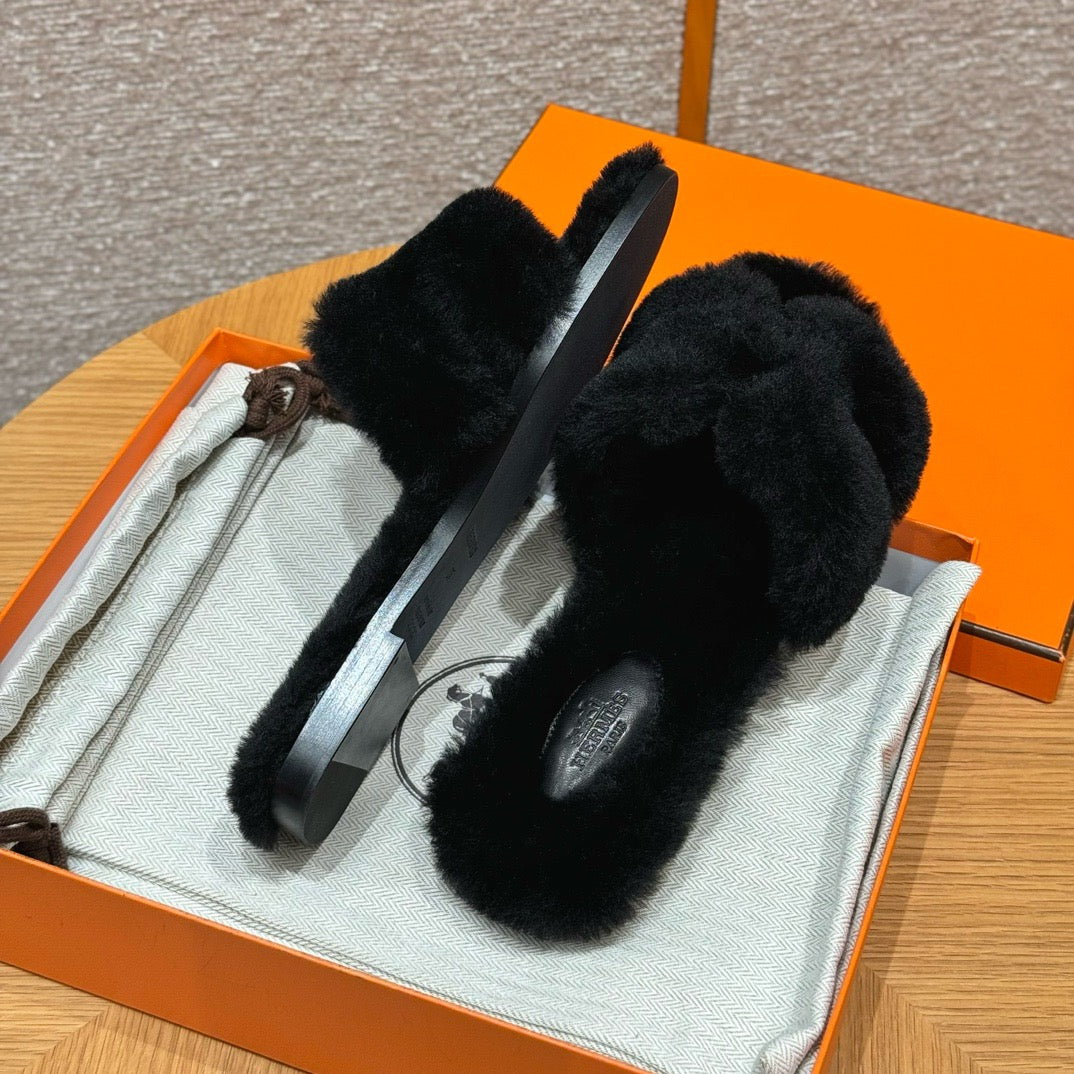 에르메스 Oran 오란 슬리퍼  시어링