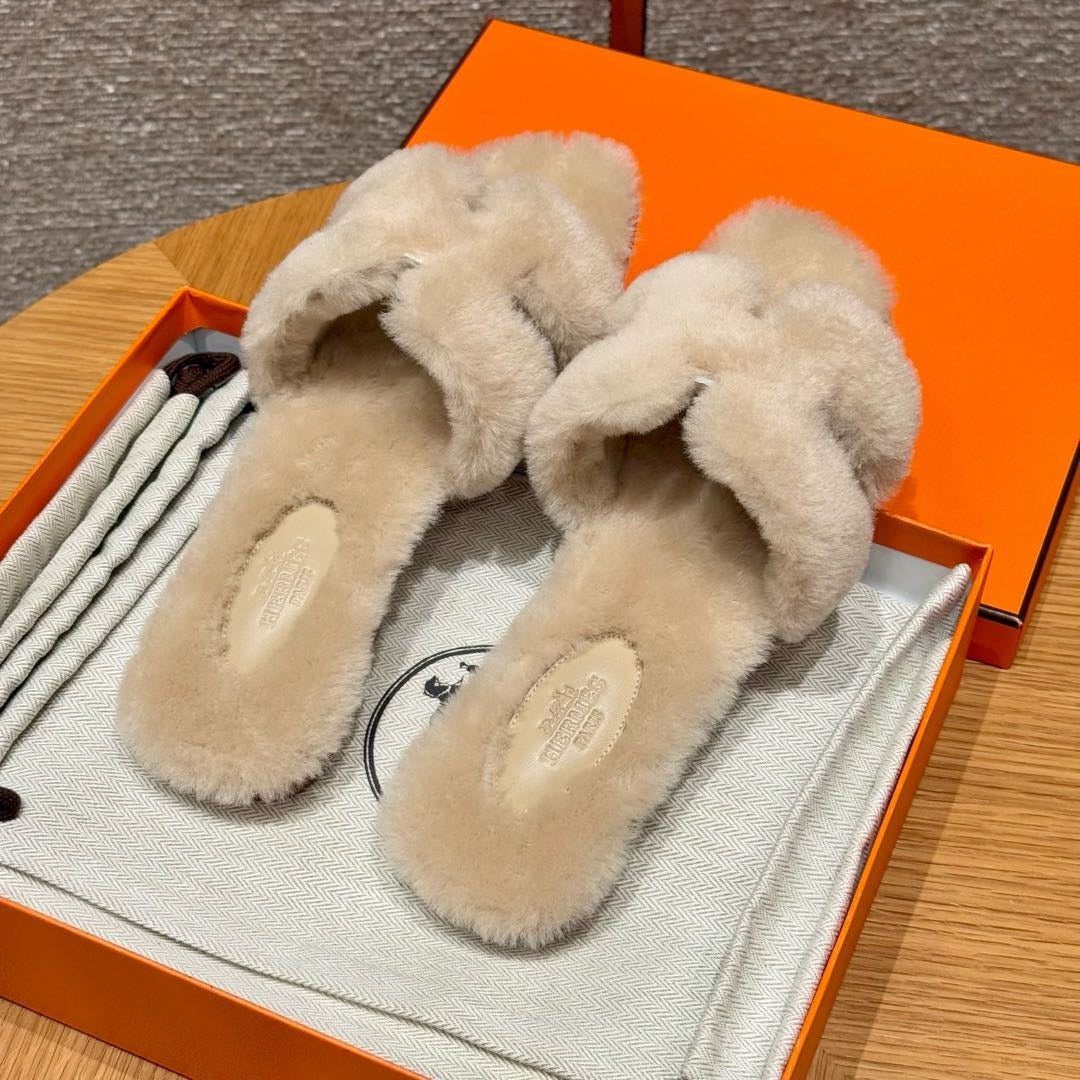 에르메스 Oran 오란 슬리퍼  시어링