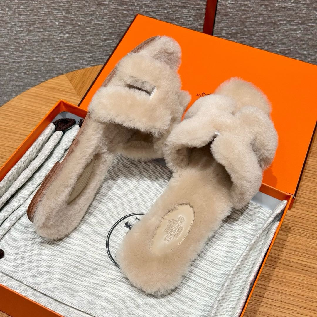 에르메스 Oran 오란 슬리퍼  시어링
