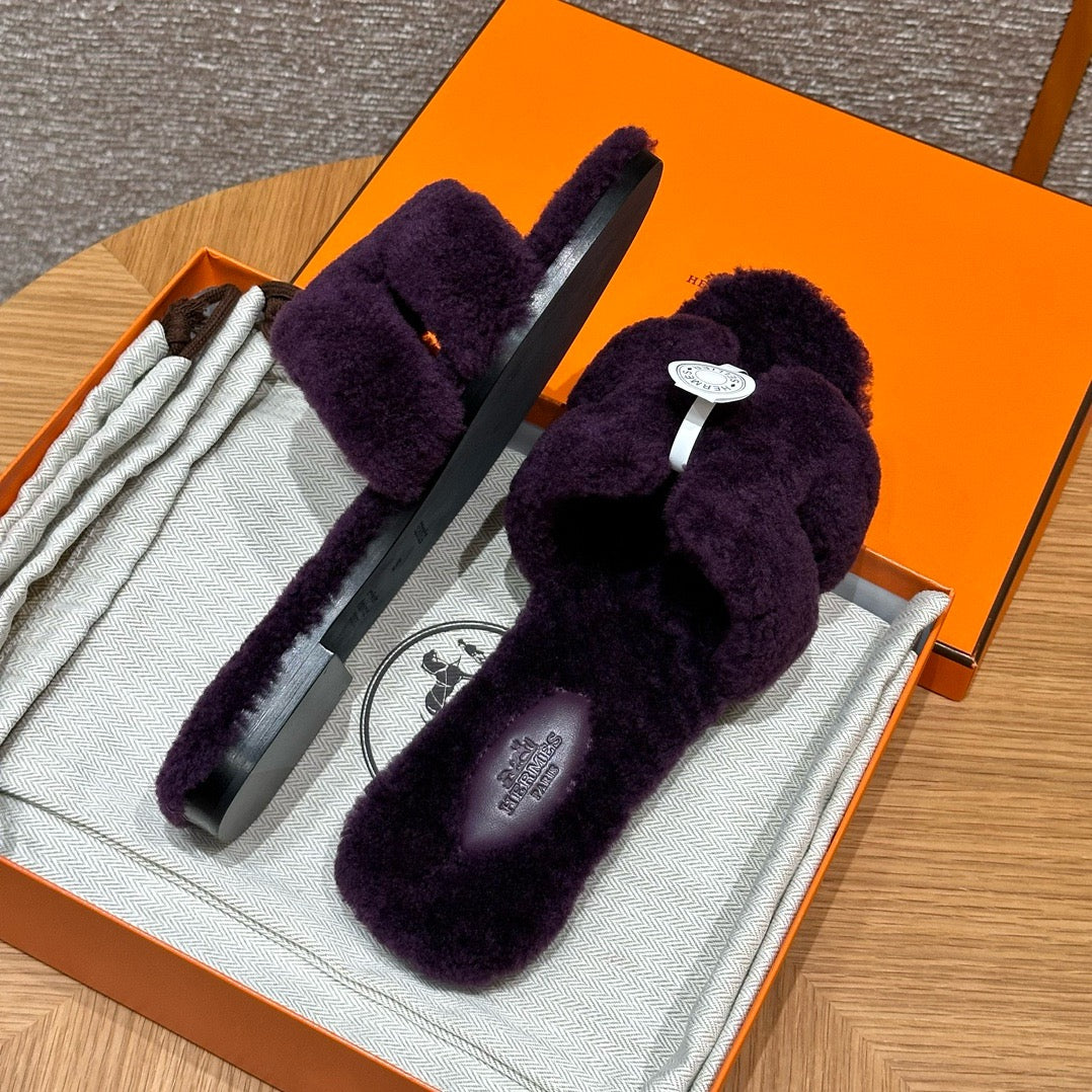 에르메스 Oran 오란 슬리퍼  시어링