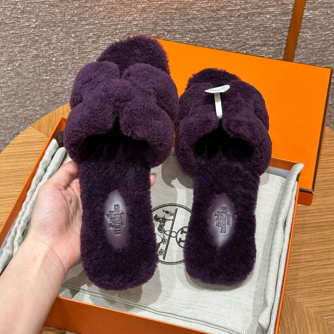 에르메스 Oran 오란 슬리퍼  시어링