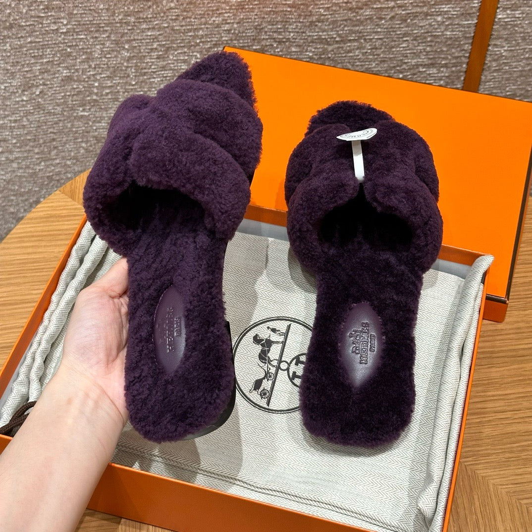 에르메스 Oran 오란 슬리퍼  시어링