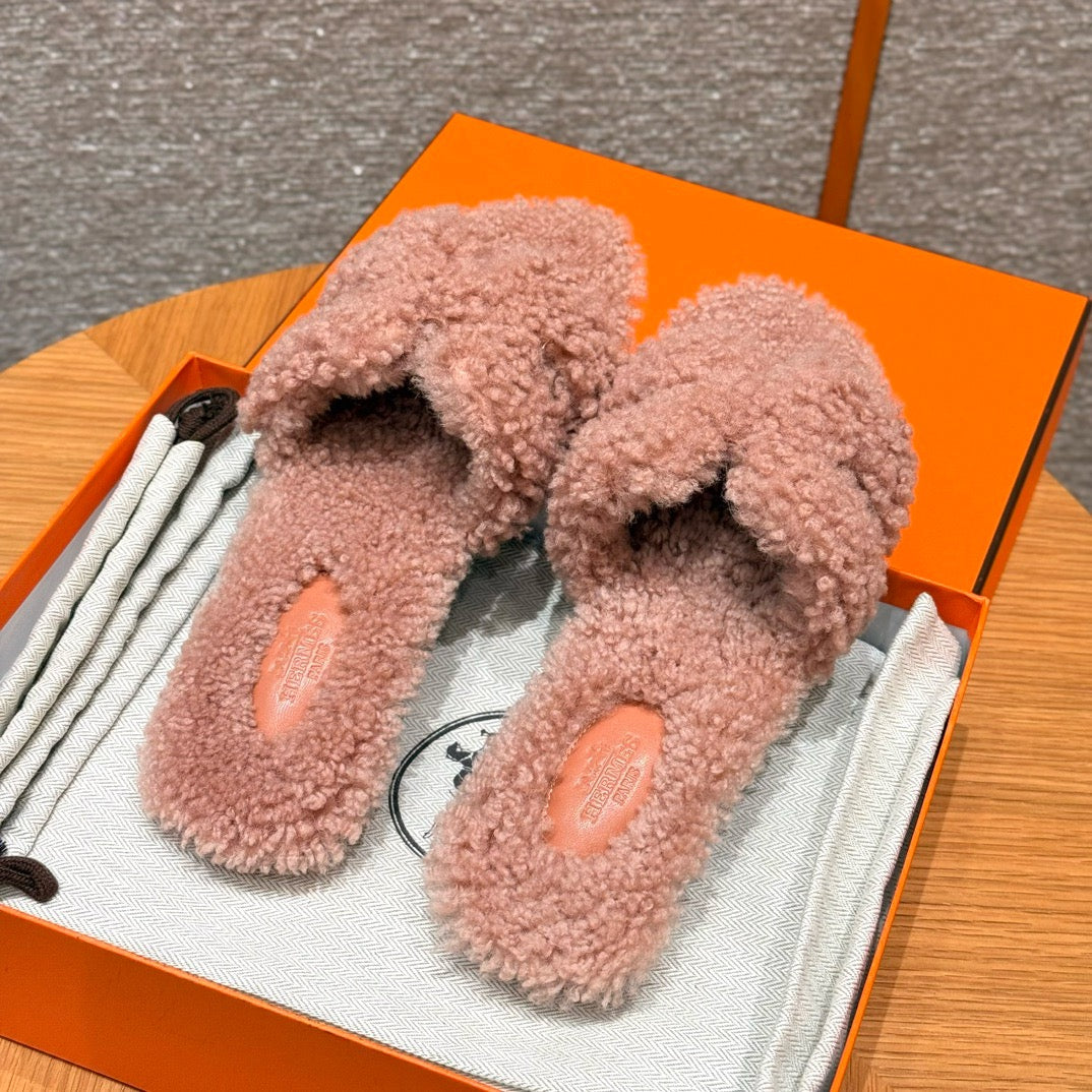 에르메스 Oran 오란 슬리퍼  시어링