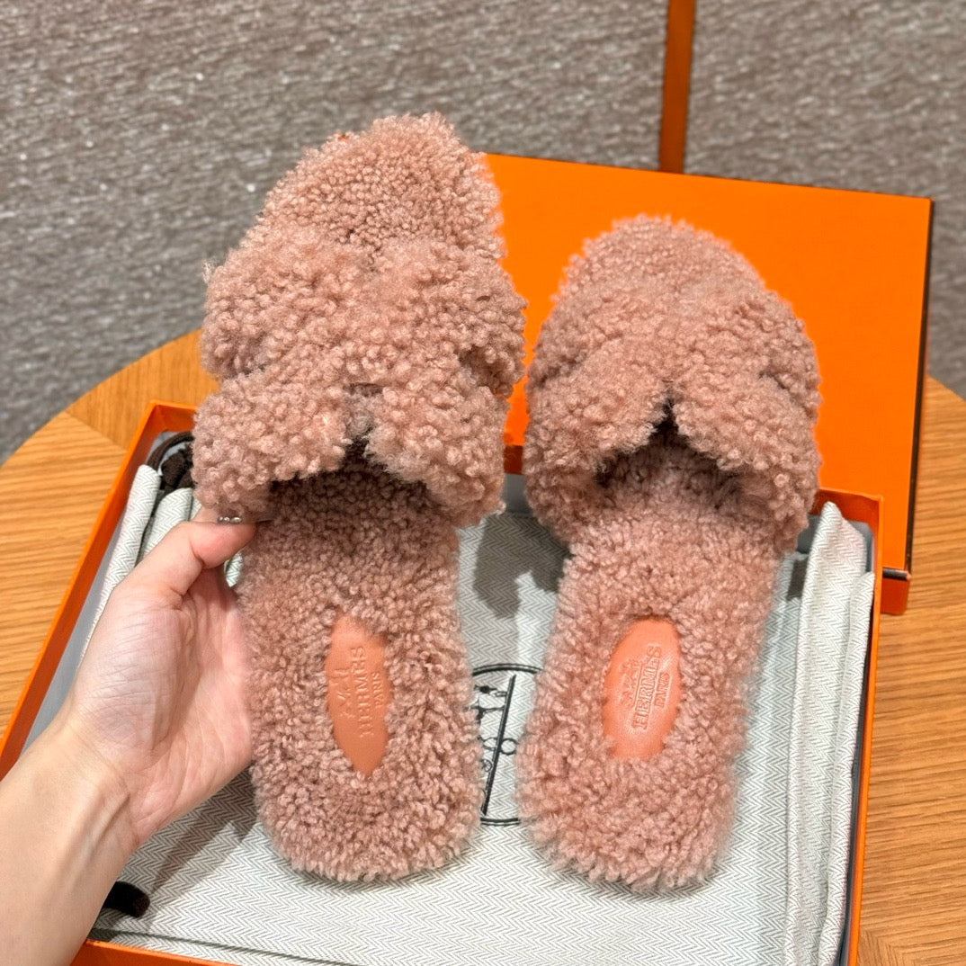 에르메스 Oran 오란 슬리퍼  시어링