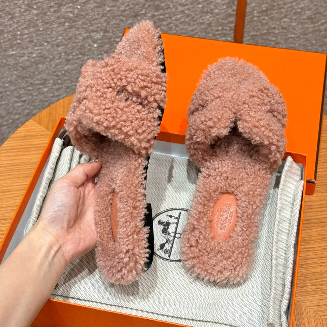 에르메스 Oran 오란 슬리퍼  시어링