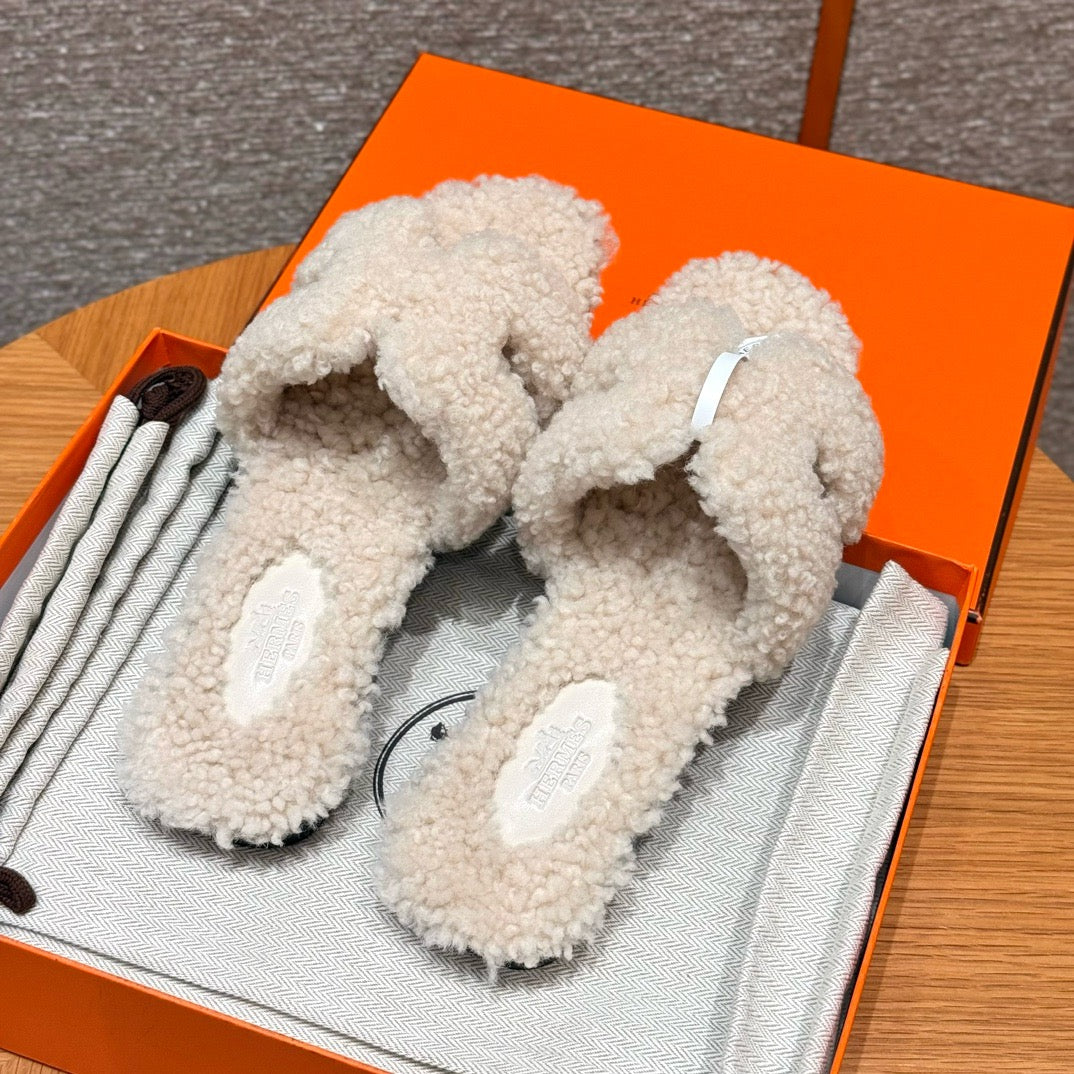 에르메스 Oran 오란 슬리퍼  시어링