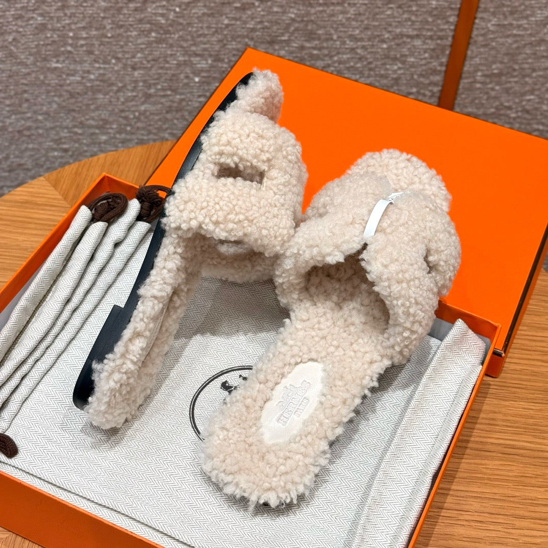 에르메스 Oran 오란 슬리퍼  시어링