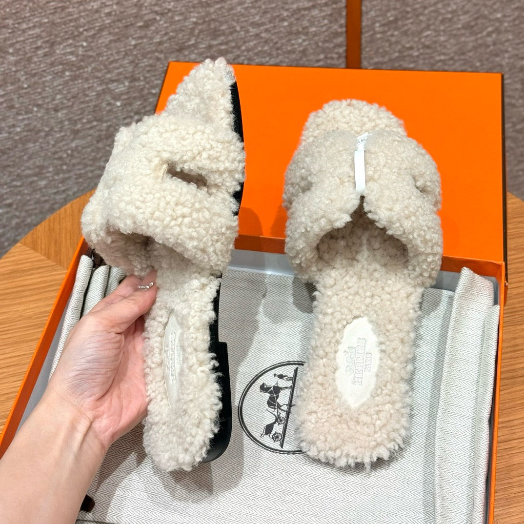 에르메스 Oran 오란 슬리퍼  시어링