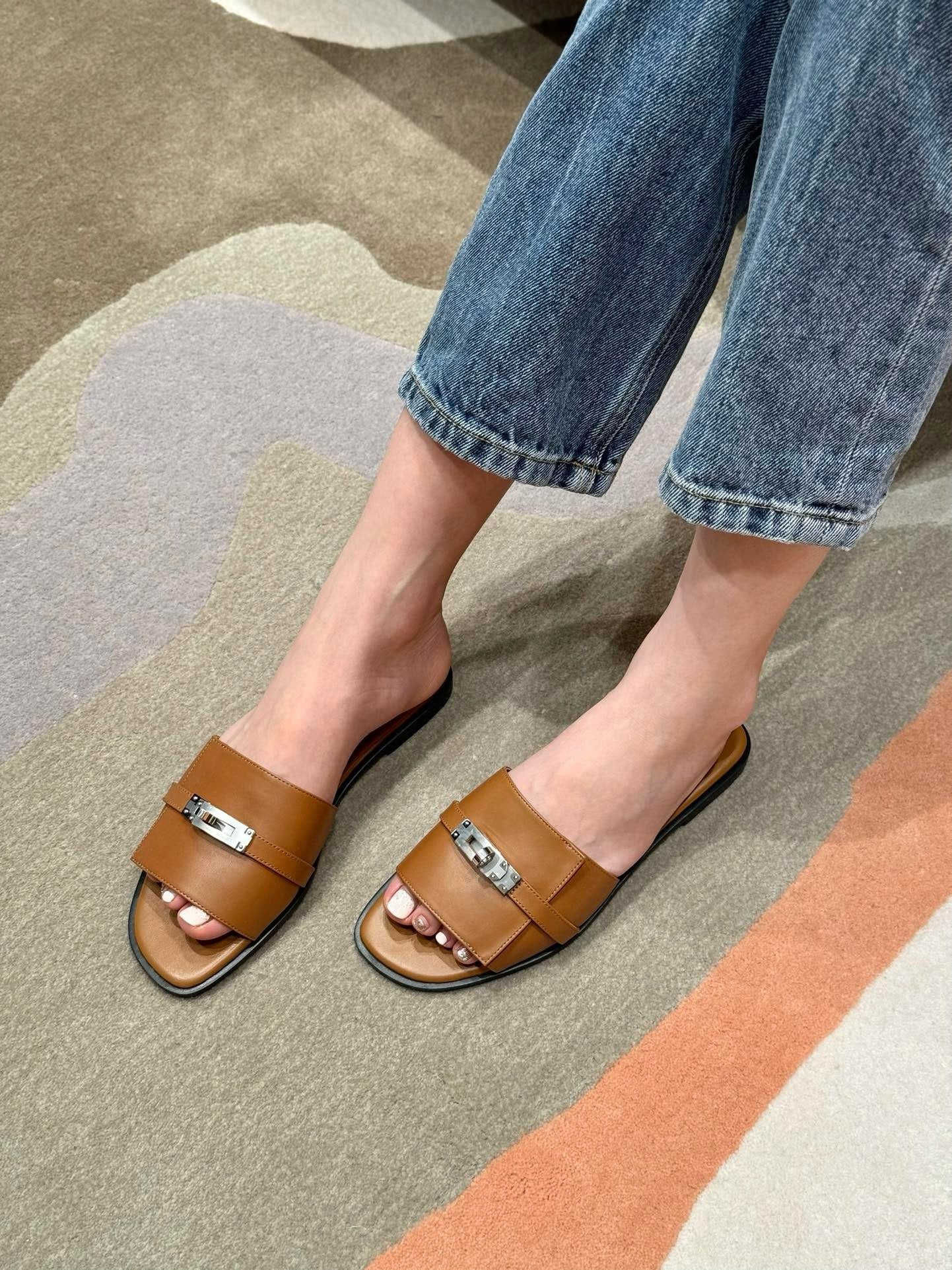 에르메스 Giulia 뮬 은장