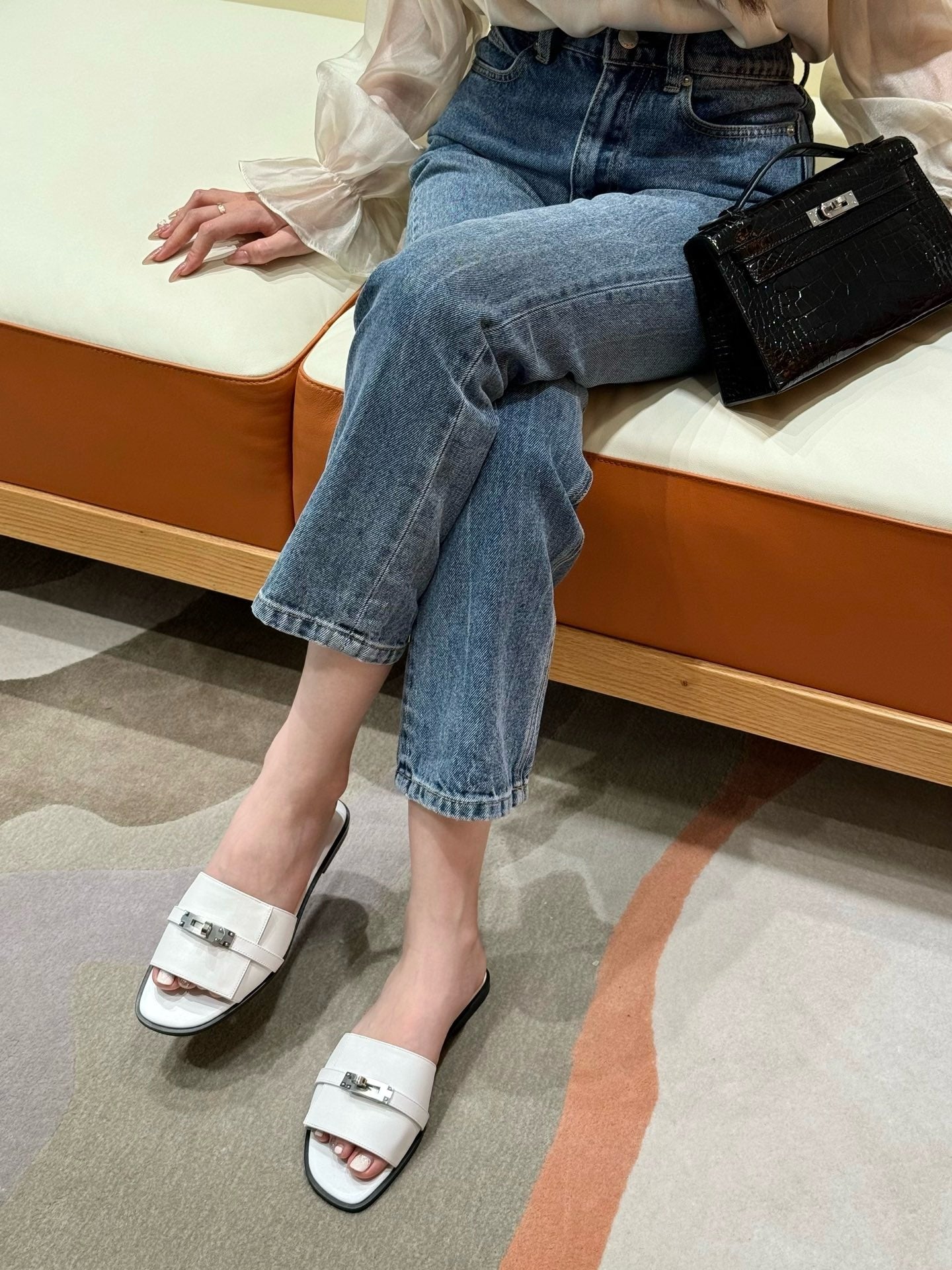 에르메스 Giulia 뮬 은장