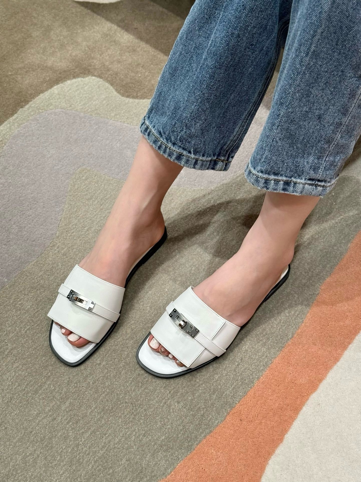 에르메스 Giulia 뮬 은장
