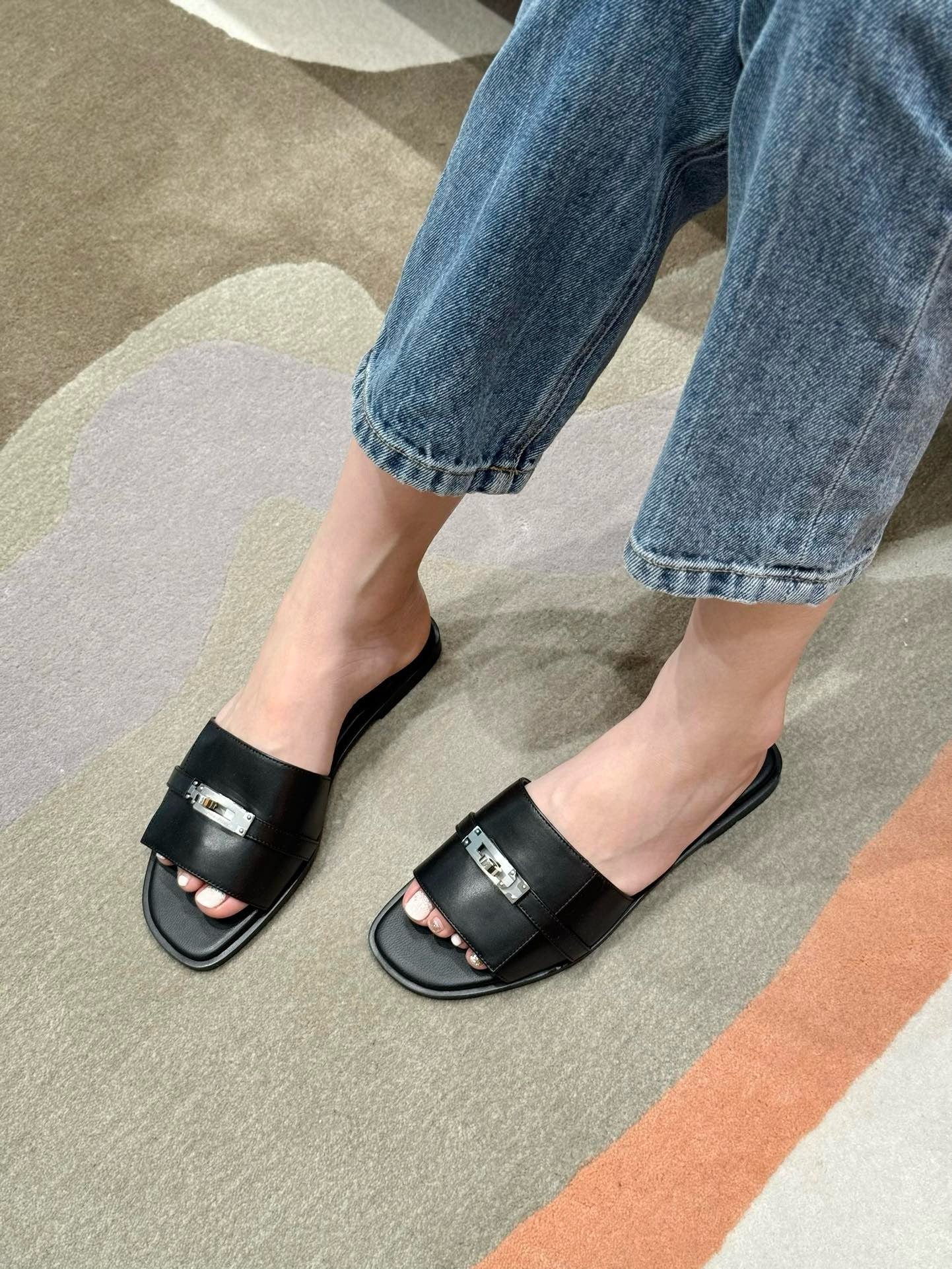 에르메스 Giulia 뮬 은장