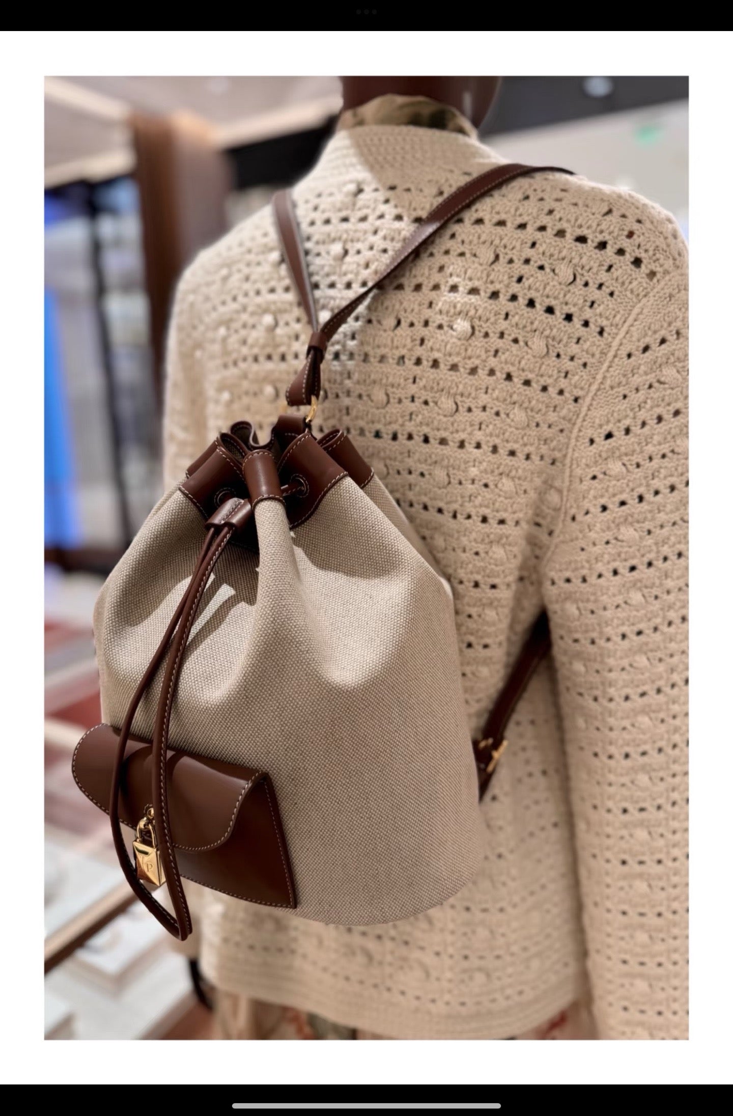 로로피아나 엑스트라 드로스트링 백팩 코튼