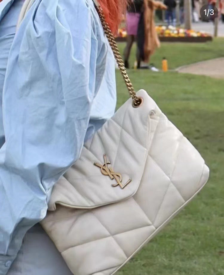 생로랑 루루 푸퍼백 스몰 (아이보리)