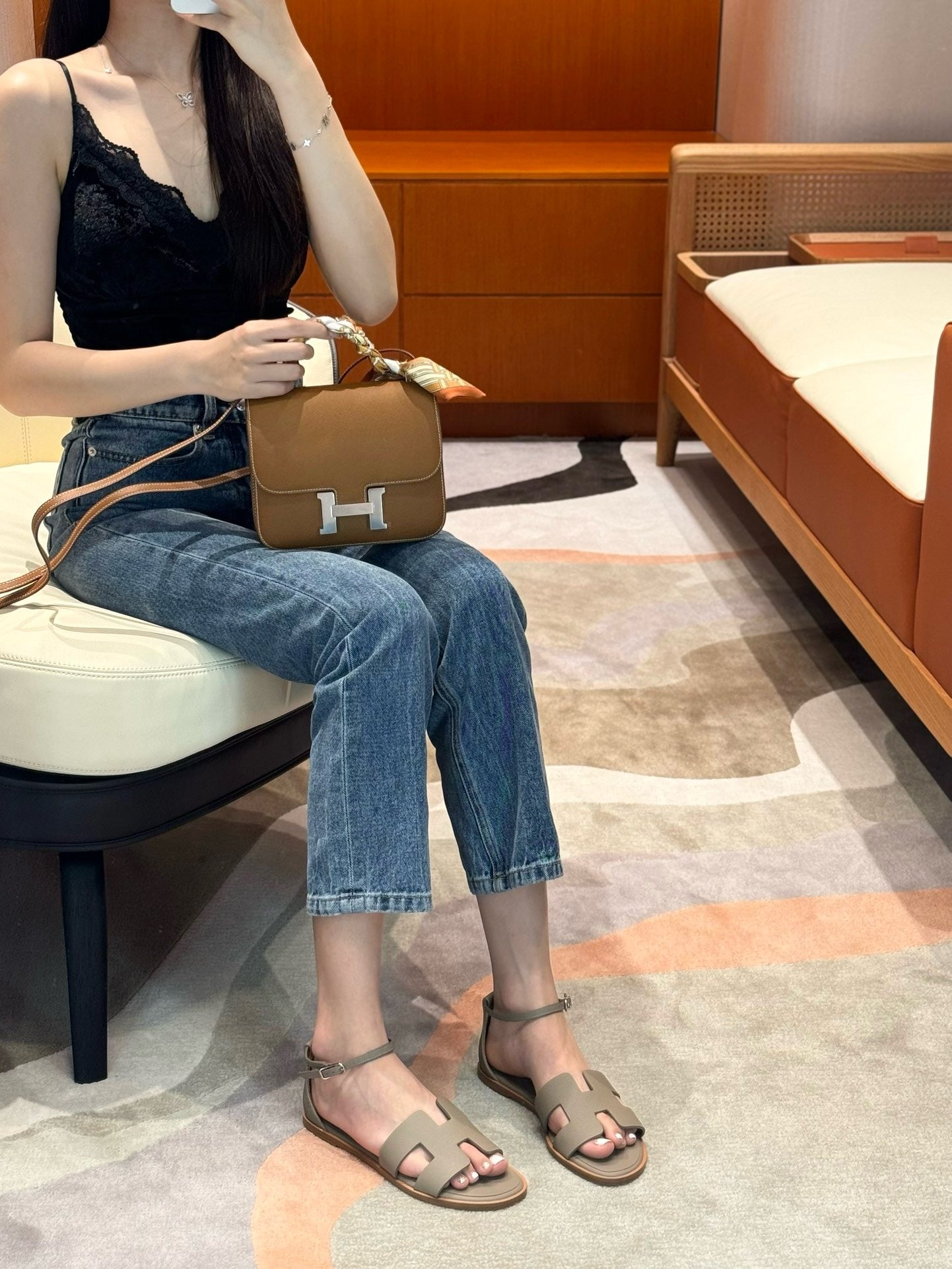 에르메스 Santorini 산토리니 샌들 앱송
