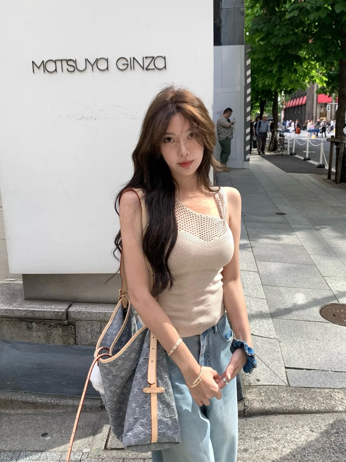 루이비통 워시드 그레이 캐리올 MM