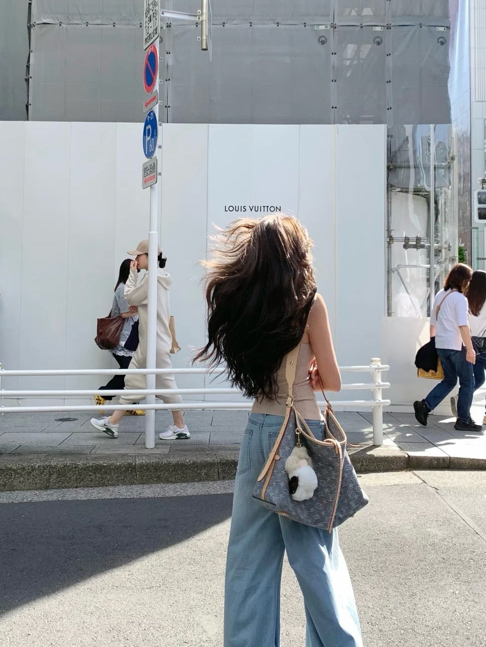 루이비통 워시드 그레이 캐리올 MM