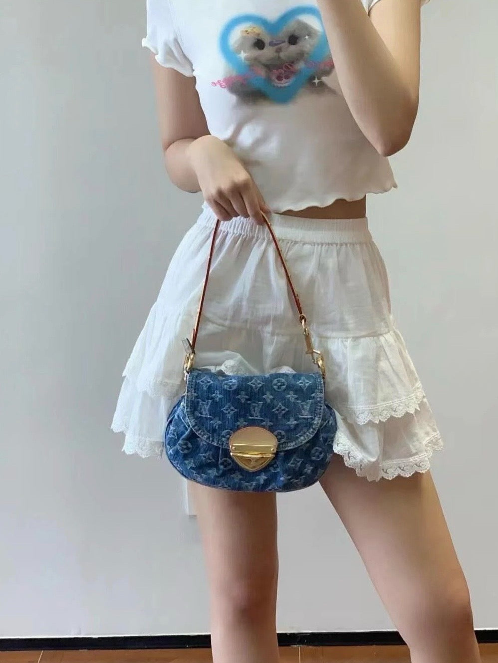 루이비통 데님 리믹스 선셋 토트백