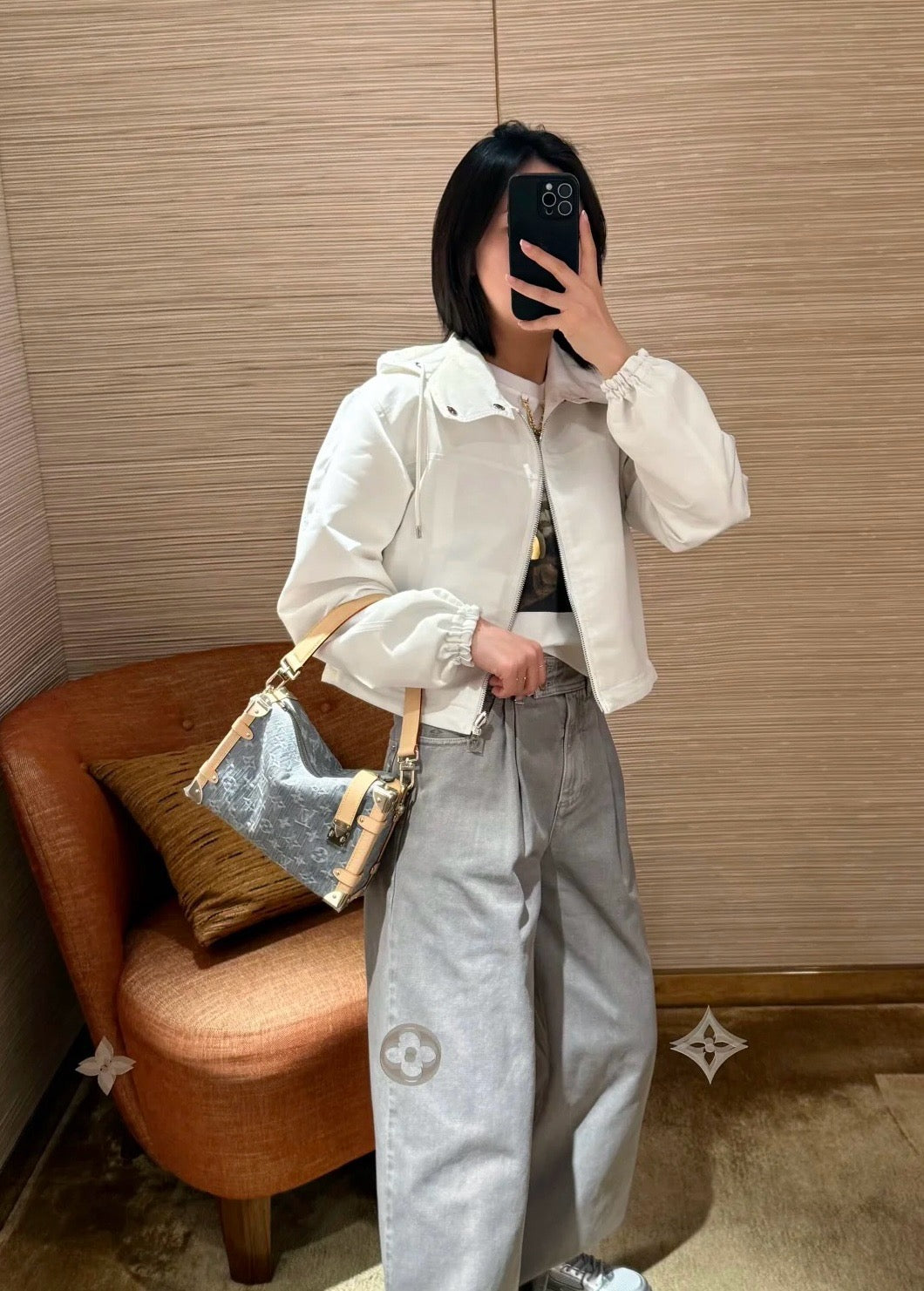 루이비통 워시드 그레이 사이드 트렁크 MM