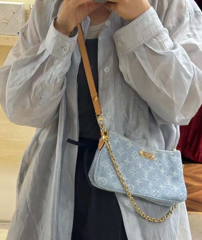 루이비통 데님 리브 포쉐트