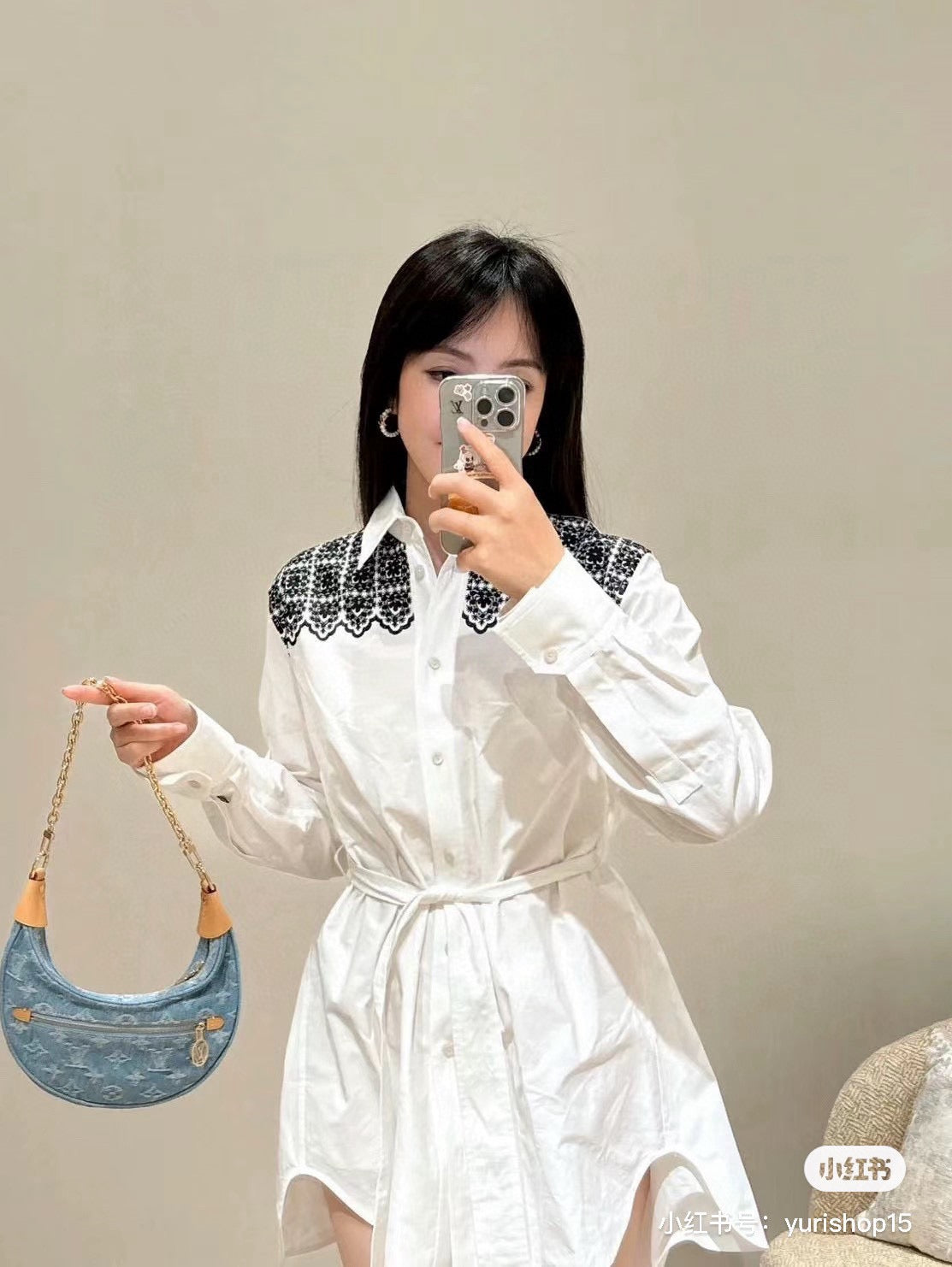 루이비통 데님 모노그램 루프백