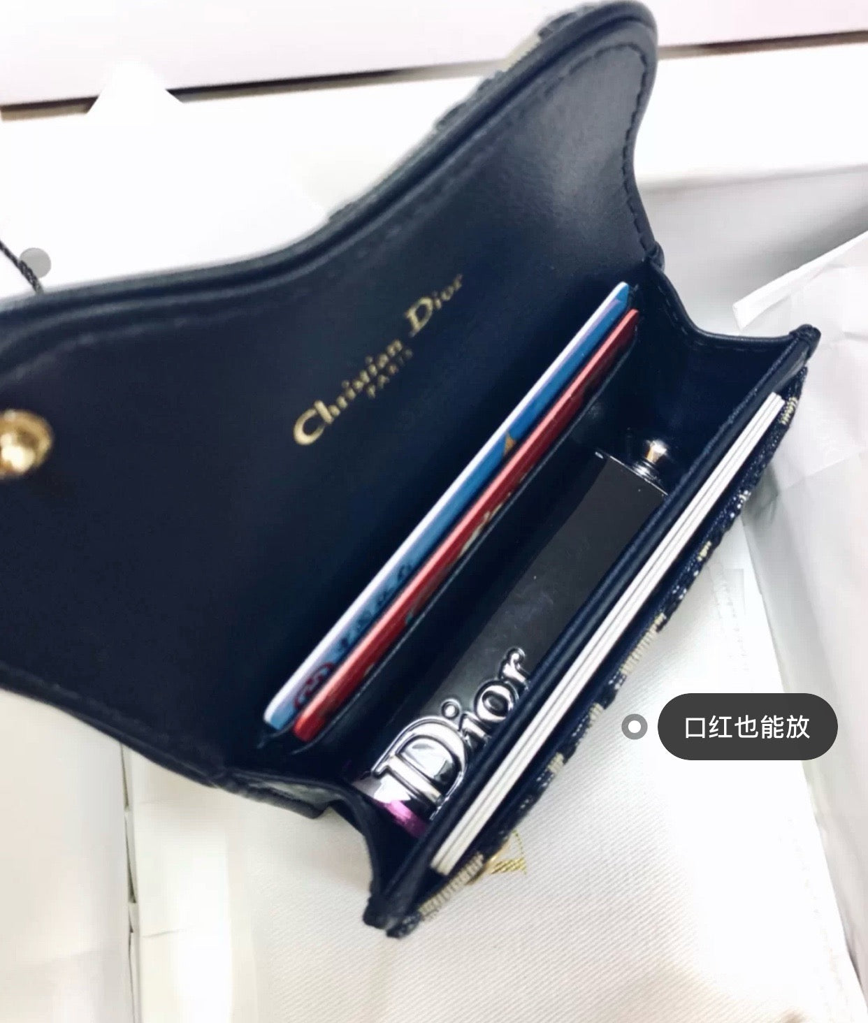 디올 새들 플랩 오블리크 카드